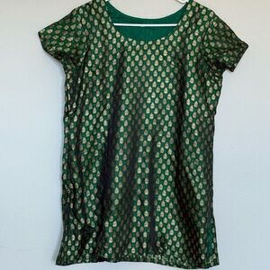 Elegant Green and Gold Women's Indian kurti